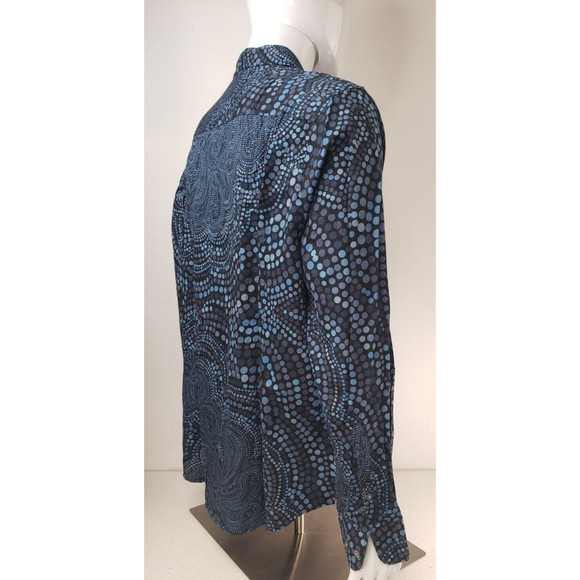 PERRY ELLIS Mens 2X Slim Fit Blue's Circle Abstract Print Button Down Shirt - Picture 12 of 16